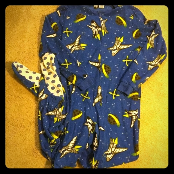 space footie pajamas